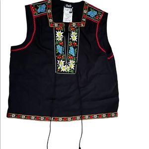 Dolce and Gabbana Embroided FW2002 Vest Top